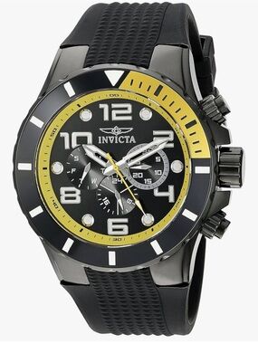 Invicta Men's Black and Yellow Dive Watch